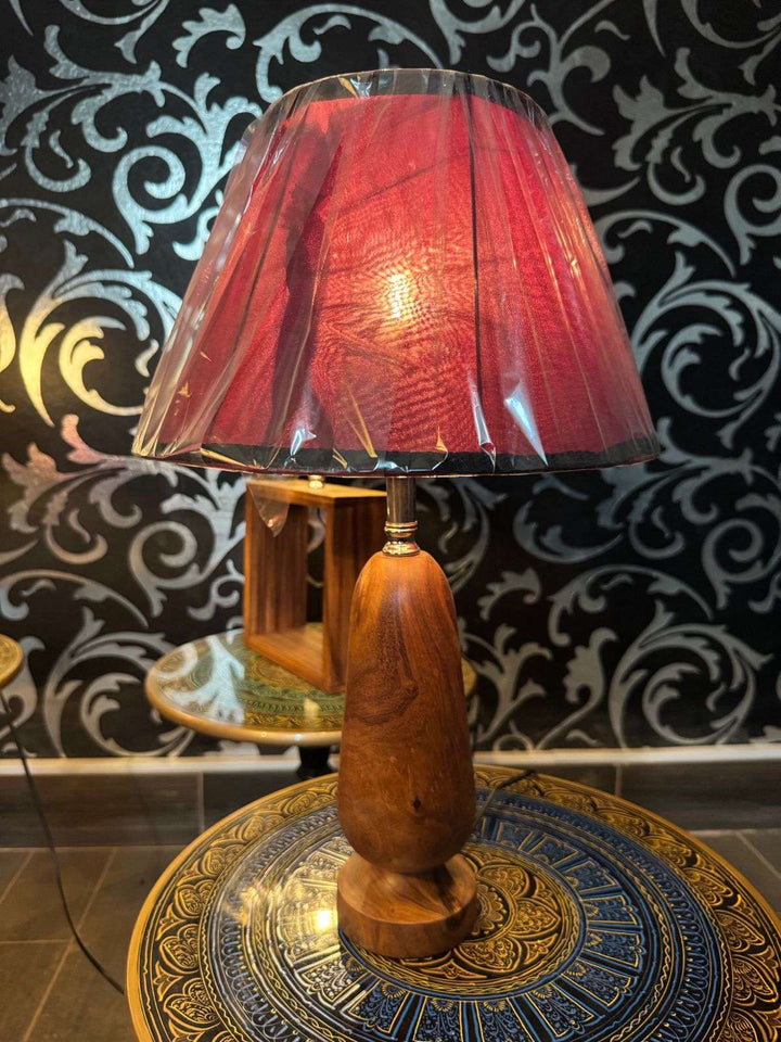 pure wooden lamps pair