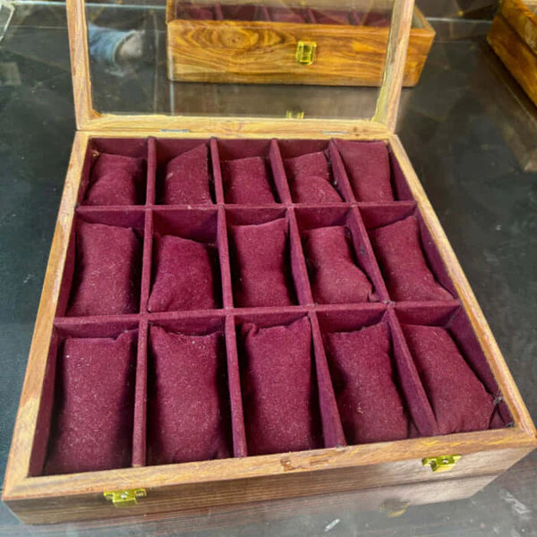 15-Slot Wooden Watch Box